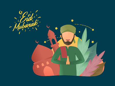 Eid Mubarak artwork character flatdesign illustration illustrator vector vectorart