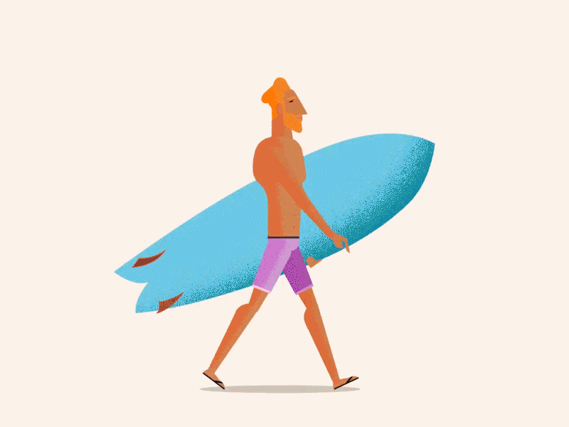 The Surfer Boi - Bali life adobe after effects adobe illustrator adobe photoshop animation animation 2d character animation character design illustration illustrator walk cycle