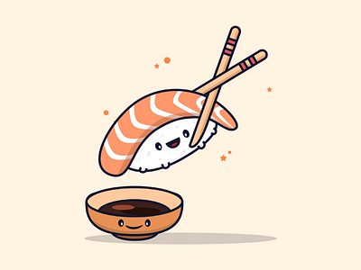 Salmon Sushi Illustration design food illustration salmon sushi vector