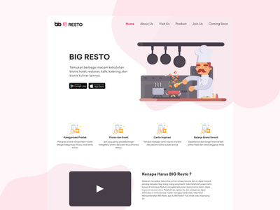BIG Resto Landing Page company profile design illustration landing page site sketch ui uidesign web web design webdesign website