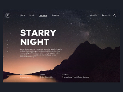 Starry night landing page design landing page nature ui uidesign unsplash web