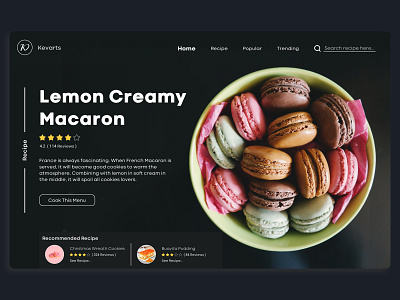 Food recipe landing page design food food app food website landing page pexels ui uidesign userinterface userinterfacedesign web