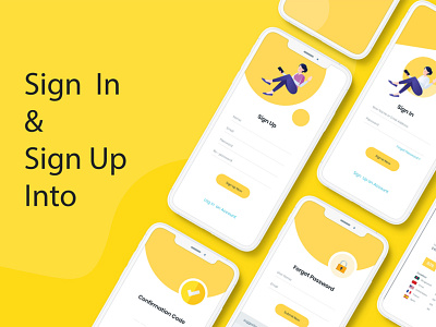 Sign In & Sign Up Into apps clean creative app design typography ui ux xd xd design