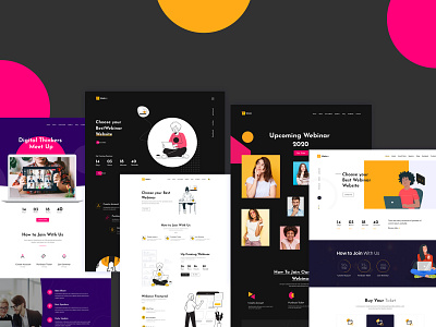 Webza - Webinar Landing Page UI Template clean design creative app design digital design illustration typography ui ux vector