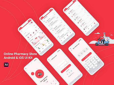 Online Pharmacy Store App UI KIt android app concept apps clean app creative app design ui ux