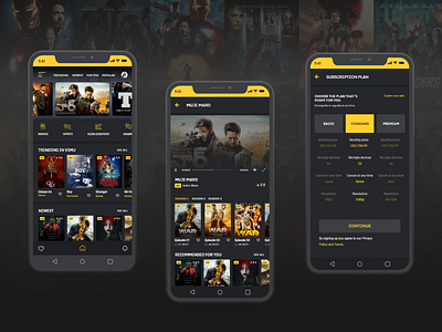 Movie Streaming App UI Kits app concept apps clean design design mobile mobile app design mobile kit ui ux