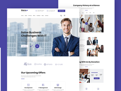 Staraus - Startup PSD Template agency artificial big chatbot clean clean design corporate data design digital icon illustration intelligence landing science typography ui ux