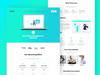 Staraus - Startup PSD Template clean design design digital design typography ui ux vector