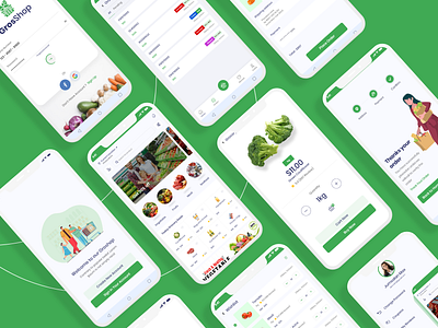 Grocery and Super Shop App UI Kit apps clean clean app clean design creative app design illustration typography ui ux