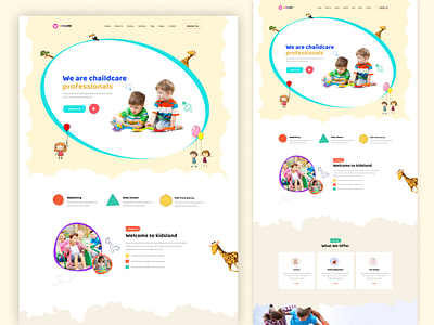 kindergarten Figma Template app concept baby care branding clean clean design creative app design digital design kids logo preschool typography ui ux
