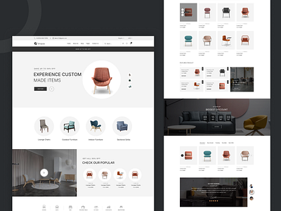 Modern furniture e-commerce branding clean design creative app design illustration shopping