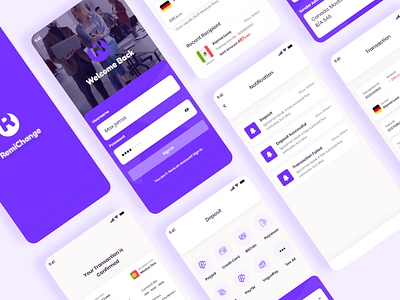 Remittance Solution App UI Kit figma logo ui ux wallet