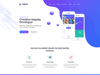 Appus apps landing Page app concept apps apps design apps screen clean clean app creative app