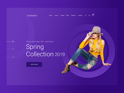 Online Shop Page Banner clean clean design design ecommerce illustration logo onepage online ui ux