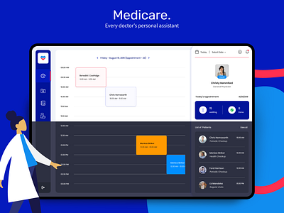 Medicare Healthcare Web Application app assistant colors colorscheme dark mode dark theme design healthcare icon illustration medical medical app medical care ui ux web website