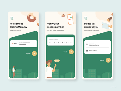 Baking Mommy - Mobile app app colors design figma illustration typography ui ux