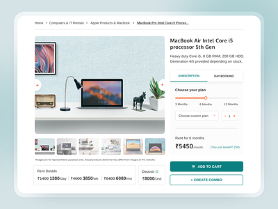 RentSher - ecommerce product page