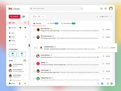 Gmail Redesign Concept - Desktop Mode