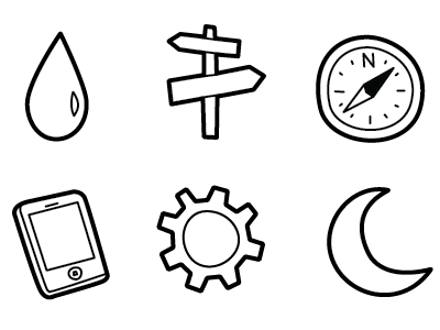 Six New Icons hand drawn icon set icons