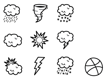 Weather Set + Dribbble Ball? hand drawn icon set icons