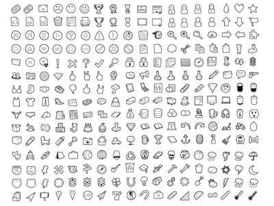 270! hand drawn icon icon set