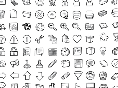 Icons hand drawn icon set icons pencil shapes vector