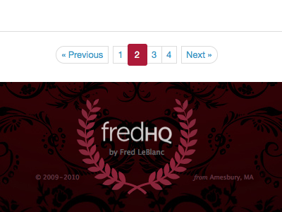 New Footer, Borrowing Adam’s Pagination footer fredhq pagination