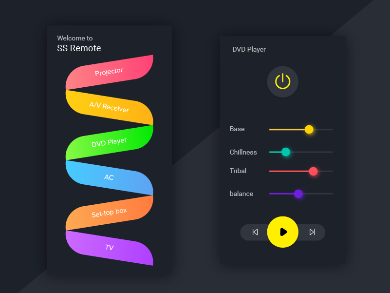 Remote control app by vinayag4u on Dribbble