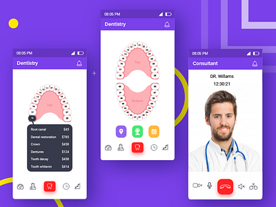 Dental health care app appointment ui colorfull ui creative app dental health care app dentist dentist mobile ui doctor mobile ui pharmacy prescription online order