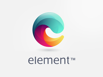 Element colorful custom made e initial logo