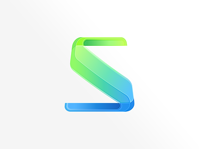 Initial S blue colorful green initial logo mark s transparent vector