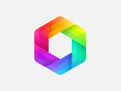 Rainbow Hexagon branding colorful design hexagon logo mark rainbow spectrum vector