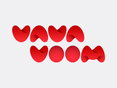 Vavavoom futuristic logo numbers red typography wordmark