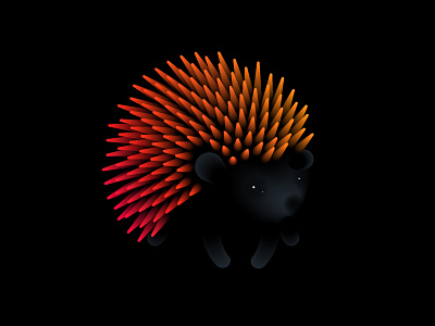 Le Hérisson animal blend hedgehog orange spikes vector