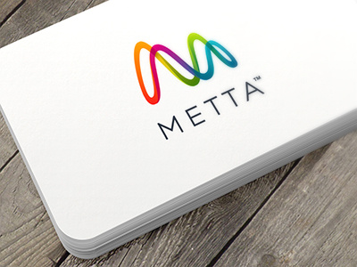 Metta colorful curves initial logo m metta rainbow sinus smartware