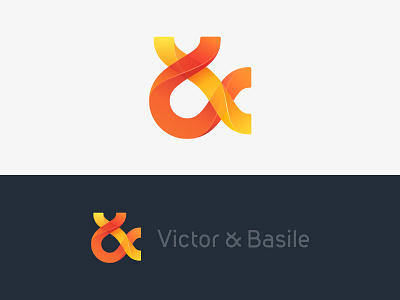 Victor Basile colorful et logo mark orange transparent yellow