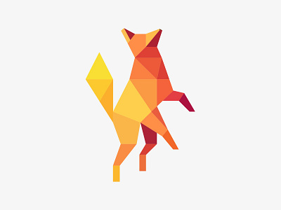 Dancing Fox dancing fox logo low poly mark orange yellow