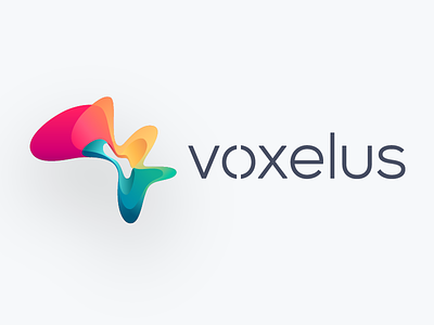 Voxelus abstract colorful fluid logo mark