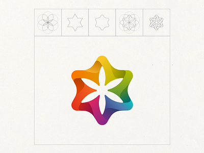 Flower of Life colorful design flower floweroflife geometric logo rainbow sacredgeometry seedoflife spectrum star vector