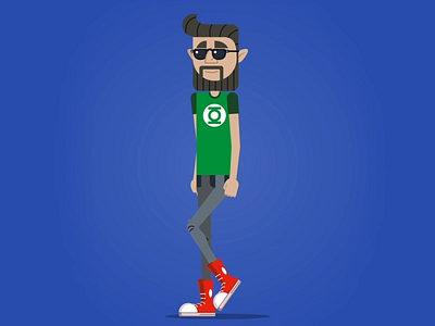 Hipster Walk Cycle - Social Coatch aftereffects animation art character characterdesign cintiq color creative cycle design direction hello hipster illustration mograph motion rig storytelling vector walk