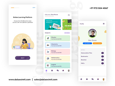 Online Learning App Development app design branding graphic design mobile app design mobile app ui ui