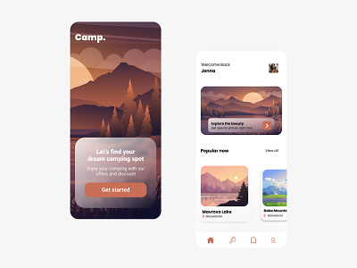 Camp IOS App for Camping - UI Design