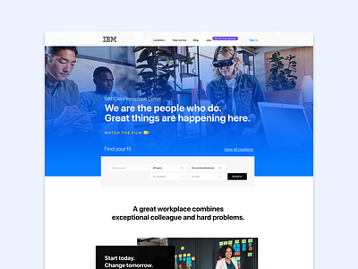 IBM branding employer human resources ui ux webdesign website