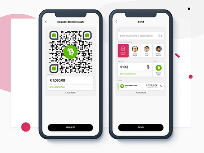 Request & Send Money app branding crypto wallet cryptocurrency design digital wallet mobile app ui ux