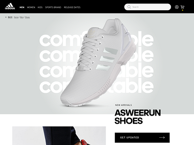 AdIdas ASWEERUN adidas design ecommerce ecommerce design exploration running ui ux webdesign