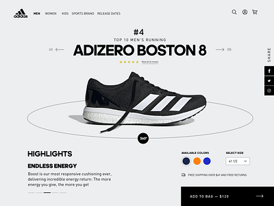 TOP 10 Adidas Running Shoes adidas design ecommerce running shoes ui ux webdesign
