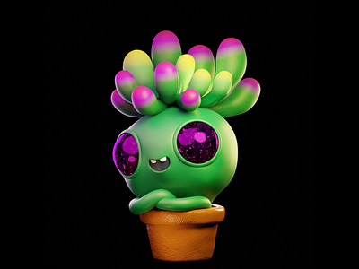 Mysterious Plant 3d blender cartoon challenge design illustration logo marafon mysterious plant