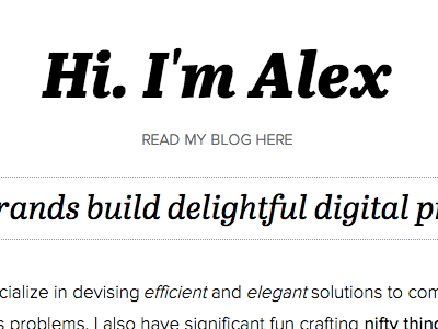 Hi, I'm Alex