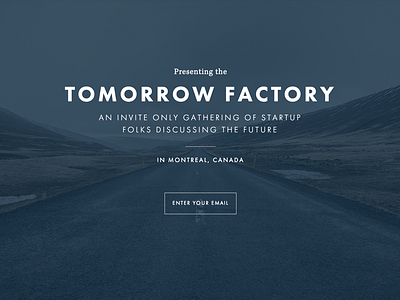 Tomorrow Factory email landing splash tomorrow factory