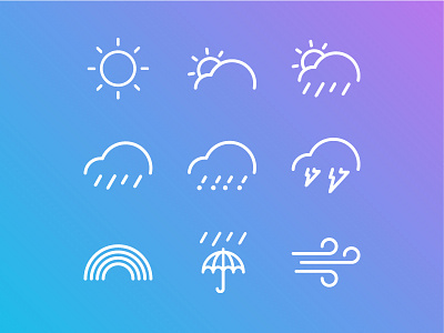 Weather icon icon iconography outline rain sunny weather